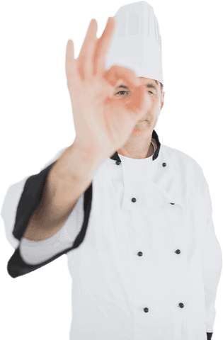 Transparent Chef Showing OK Sign in Uniform - Download Free Stock Videos Pikwizard.com