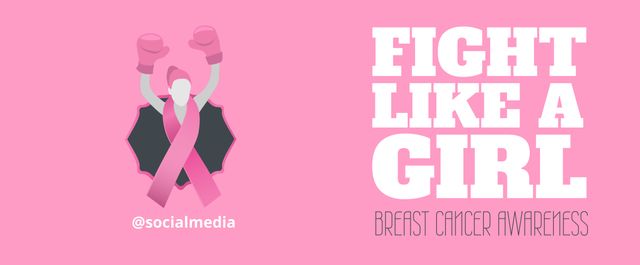 Poster featuring an empowering slogan 'Fight Like a Girl' alongside uplifted fists and a pink ribbon promotes breast cancer awareness. Ideal for social media campaigns, health organizations, and awareness events. Effective for highlighting solidarity and strength among women during Breast Cancer Awareness Month.