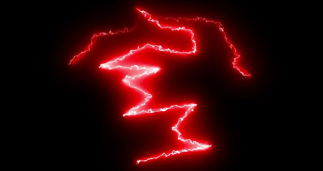 Vibrant Red Lightning Bolts on Black Background - Download Free Stock Images Pikwizard.com