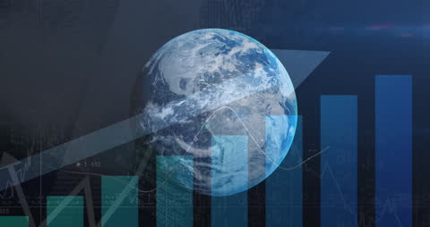 Global Business Growth Concept with Statistical Data