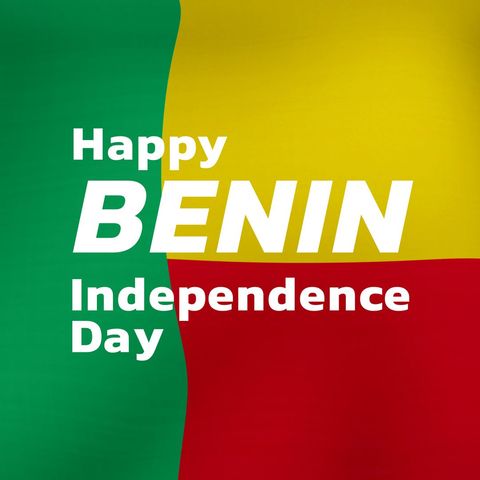 Happy Benin Independence Day Celebration with National Flag Background