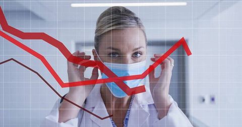 Healthcare Professional Analyzing Medical Insights with Graph Overlay