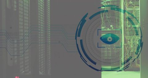 Cybersecurity Retina Scanner in Data Storage Facility - Download Free Stock Images Pikwizard.com