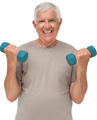 active senior man exercising with dumbbells on transparent background - Download Free Stock Videos Pikwizard.com