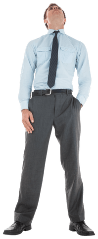 transparent confident businessman standing with head raised - Download Free Stock Videos Pikwizard.com