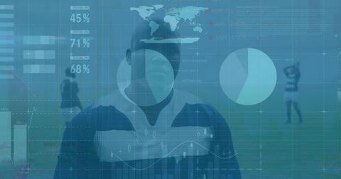 Data Visualization Overlay on African American Rugby Players