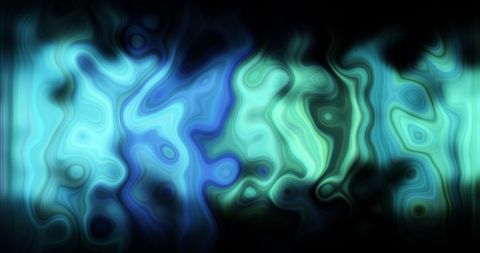 Vibrant abstract light waves in green and purple tones