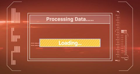 Digital Data Processing Animation on Orange Background - Download Free Stock Images Pikwizard.com