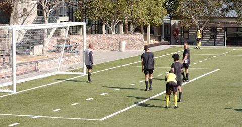 Teamwork and Strategies in Soccer Training Session