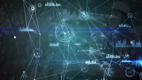 Woman Engaging with Virtual Network Interface in Garden