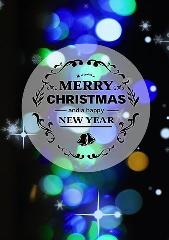 Festive christmas and new year wishes with colorful lights