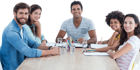 Team Collaboration and Planning in Office on Transparent Background