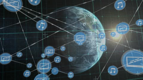 Global Digital Music Network over Planet Earth Visualization