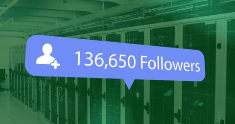 Social media followers and digital data connectivity concept