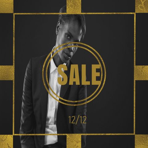 Elegant Sale Promotion with Confident Woman in Black Suit - Download Free Stock Templates Pikwizard.com