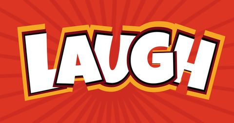 Comic Style Text 'Laugh' on Vibrant Red Background