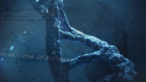 Animated DNA Strand with Digital Interface