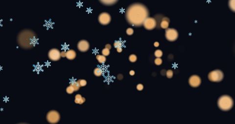 Twinkling Snowflakes and Lights Over Dark Winter Background - Download Free Stock Images Pikwizard.com