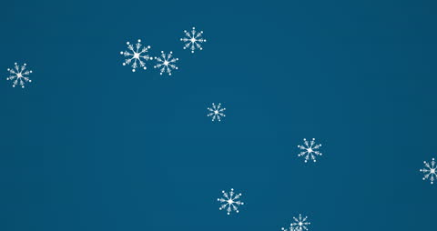 Falling Snowflakes on Blue Background Winter Animation