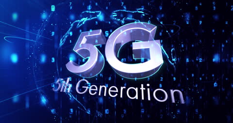 5G Technology with Digital Network on Global Background