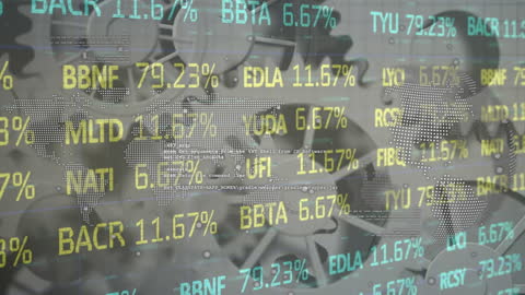 Digital Stock Market Data with Spinning Technology Background