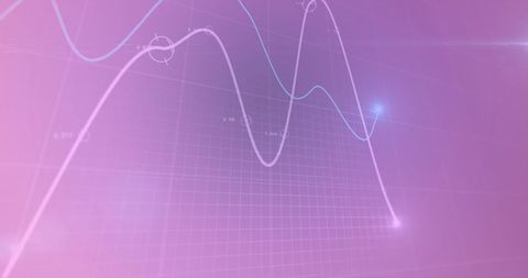 Abstract Digital Data Visualization with Line Graph on Purple Background - Download Free Stock Images Pikwizard.com