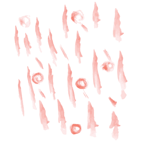 Elegant salmon pink abstract strokes on transparent background