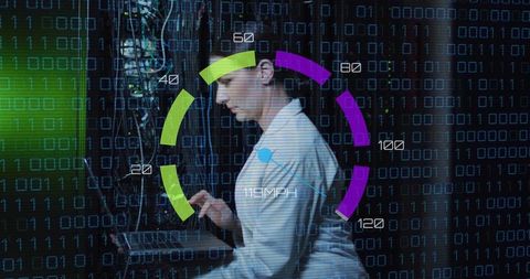 Technician Analyzing Server Performance in Data Center - Download Free Stock Images Pikwizard.com