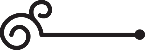 Elegant black decorative swirl on transparent background