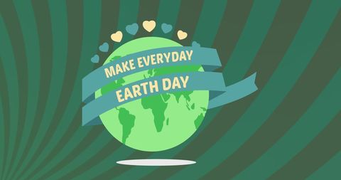 Everyday Earth Day Illustration with Globe and Hearts - Download Free Stock Images Pikwizard.com
