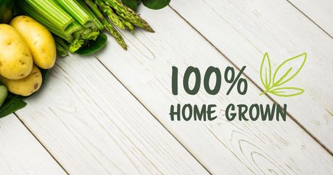 Fresh Organic Vegetables with Home Grown Message on Wooden Board - Download Free Stock Images Pikwizard.com