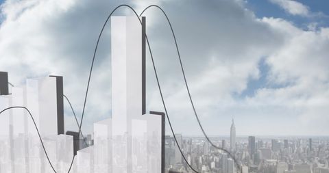 Digital Diagrams Overlaying Urban Skyline Depicting Global Business Trends - Download Free Stock Images Pikwizard.com