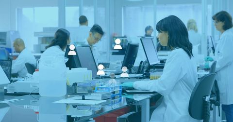 Diverse Doctors Using Digital Technology in Modern Laboratory - Download Free Stock Images Pikwizard.com