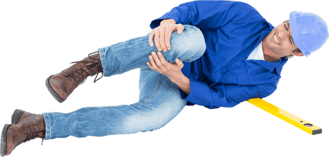 Transparent Worker in Pain After Accident Laying Down