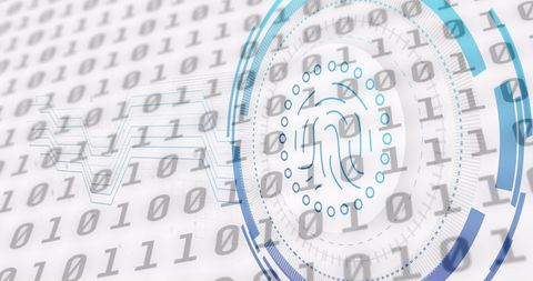 Digital Fingerprint Amidst Binary Code and Data Patterns - Download Free Stock Images Pikwizard.com