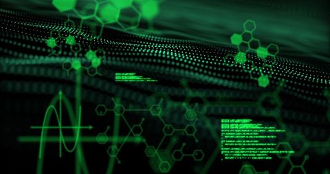 Futuristic Digital Interface with Moving Shapes and Data - Download Free Stock Images Pikwizard.com