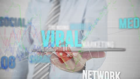 Businessman Analyzing Media Data with Digital Trends