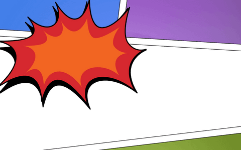 colorful comic shapes with dynamic message on transparent background - Download Free Stock Videos Pikwizard.com