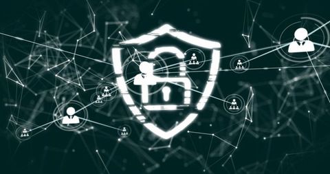 Shield lock protecting network with user nodes and holographic mesh for cybersecurity