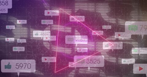 Social Media Interactions and Blockchain on Futuristic Display - Download Free Stock Images Pikwizard.com