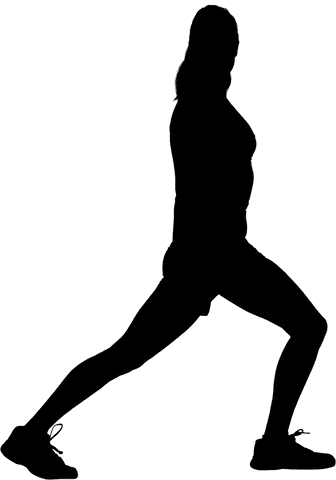 Transparent silhouette of woman stretching pose for fitness