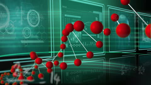 Abstract Digital DNA Sequence on Futuristic Screen