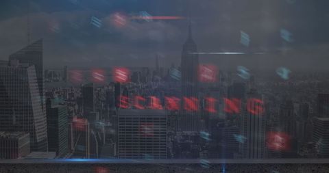 Cyber Crime and Security Overlays Urban Cityscape - Download Free Stock Images Pikwizard.com