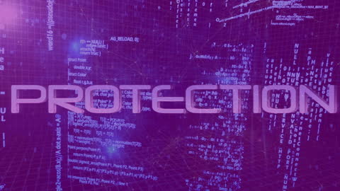 Digital Cybersecurity Concept with Code and Data