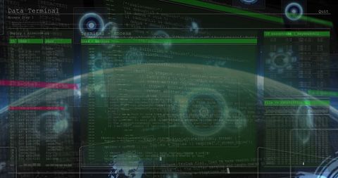 Futuristic Digital Interface with Complex Code Over Earth - Download Free Stock Images Pikwizard.com