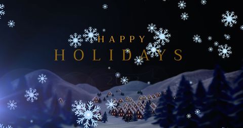 Peaceful Snowy Holiday Scenic Background with Snowflakes - Download Free Stock Images Pikwizard.com