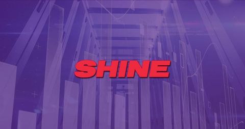 Futuristic Display with SHINE Text and Digital Data Elements