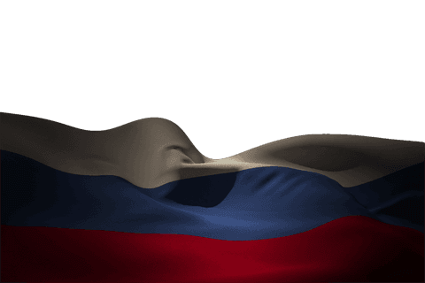 Digital Russian Flag Illustration on Transparent Background