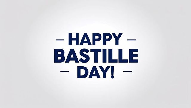 Digital Bastille Day Greeting with Minimalist Design