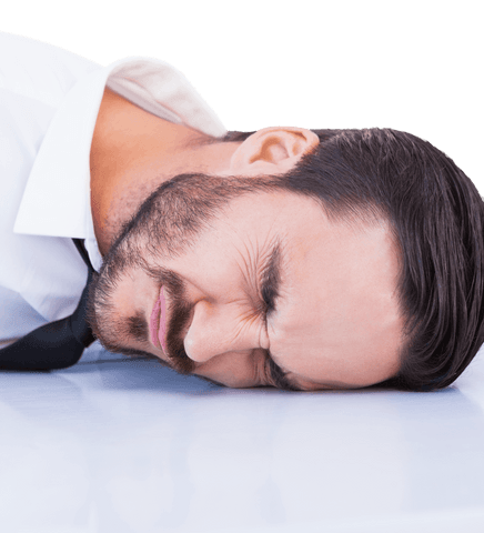 Stressed Businessman Lying on Desk Transparent PNG